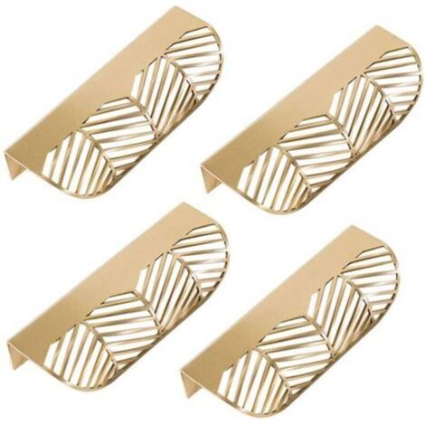 pezzi - Maniglia a forma di foglia da 117 mm per cassetti, in ottone massiccio, per mobili da soggiorno, cucina e camera da letto.