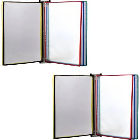 2 - Porte-documents Muraux - Organiseur A4 - 5 Pochettes Transparentes - Rangement Documents - Bureau École Commerce - Multicolore - 33x23cm (1/5)