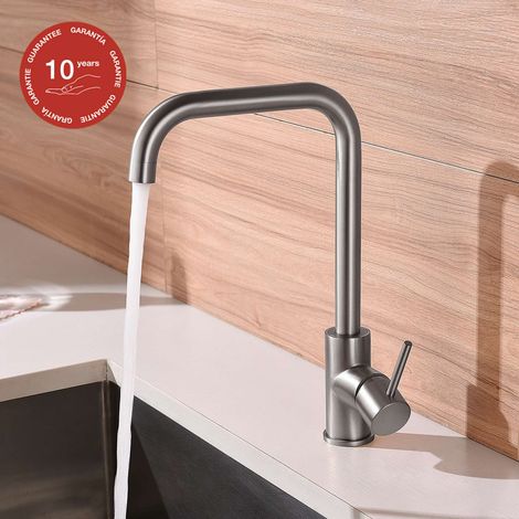 Mitigeur de cuisine bec haut SKY BATH nickel brossé Inox S304 série COMFORT (1/5)