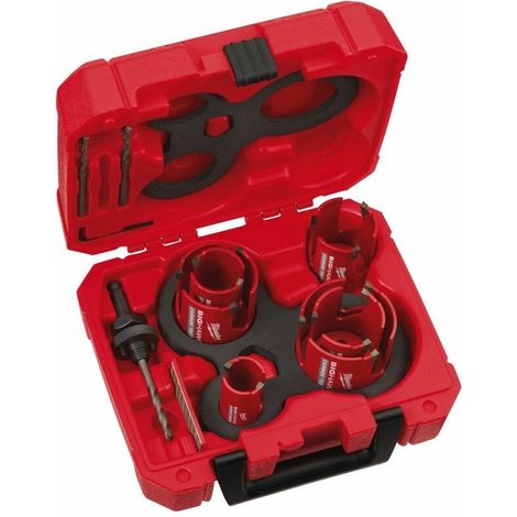 Milwaukee Set de sierras de corona multi-materiales 10 piezas (1/4)