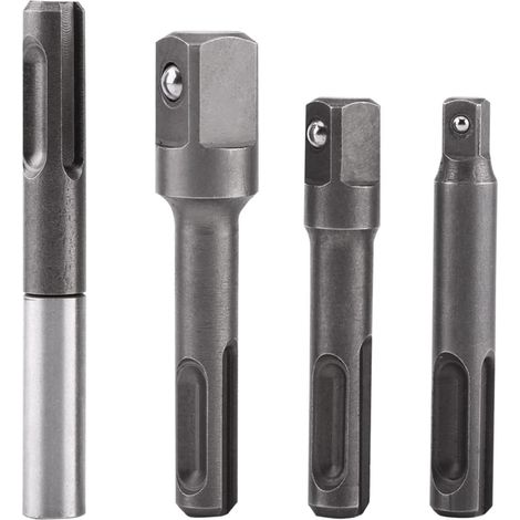 Adaptateur D'extension, Tige SDS Plus vers Adaptateur à Douille Hexagonale 1/4" Et Connecteur D'extension De Mèche Carrée 1/4" 3/8" 1/2" pour Mandrin De Perceuses électriques (1/5)