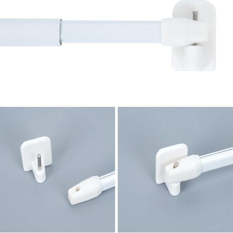 Tringle à rideau rétractable monobloc, 40-70 cm, antirouille et durable, tringle télescopique pour meuble de cuisine, en stock. (1/5)