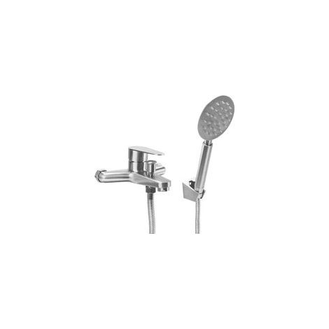 Robinet de baignoire avec douchette, mitigeur de baignoire en acier inoxydable avec flexible et support mural, robinet de baignoire à levier unique, robinet de baignoire pour douche, salle de bains (a