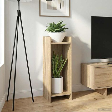 Soporte de plantas con estante Roble 30 x 30 x 80 cm