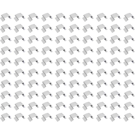Lot de 100 clips de rechange en acier inoxydable pour vitrage de serre 25 x 10 x 15 mm (1/5)