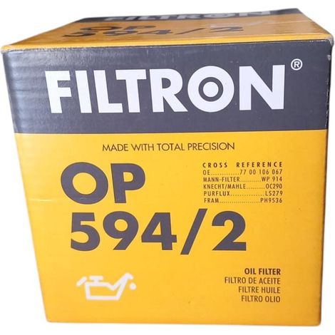 Filtro olio motore marca filtron codice filtro op 594/2