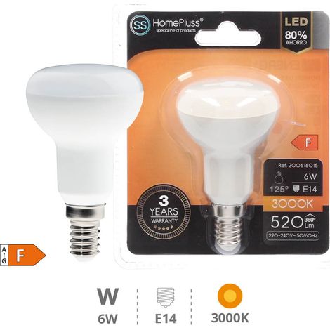 SPOT LED E14 - 6W BLANC CHAUD - DIAMETRE 50