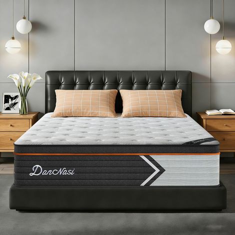 Matelas 90x190 cm - Ép 26 cm - Mousse A Mémoire De Forme Adaptabilité Optimale -Ressorts ensachés indépendants-Tissu hautement respirant-Blanc (1/5)
