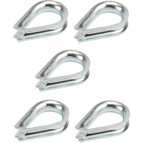 5x Cosse-cœur 10mm acier zingué pour câble acier métallique serre support fixation boucle (1/2)