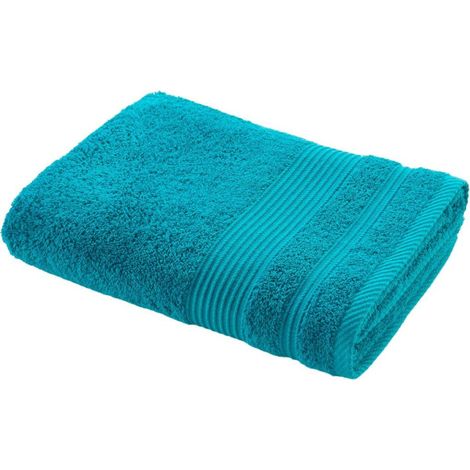 Drap de Douche "Tendresse" 70x130cm Bleu Paon (1/4)