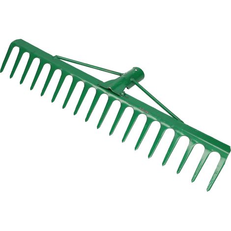 KOTARBAU® Rateau à Feuille - Métal - 47,5 cm - Râteau Jardin - 18 Dents - Vert - Outil Robuste Pour Entretien Gazon Jardinage - sans Manche (1/5)
