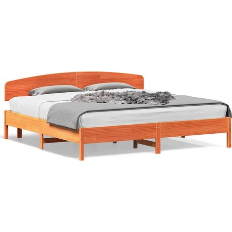 Maison Exclusive - Massivholzbett ohne Matratze Wachsbraun 180x20 (1/5)