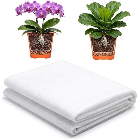 Toison filtrante pour pots de fleurs, 2 m x 1 m, 200 g/m², non-tissé de drainage, non-tissé de jardin, perméable à l'eau (1/5)