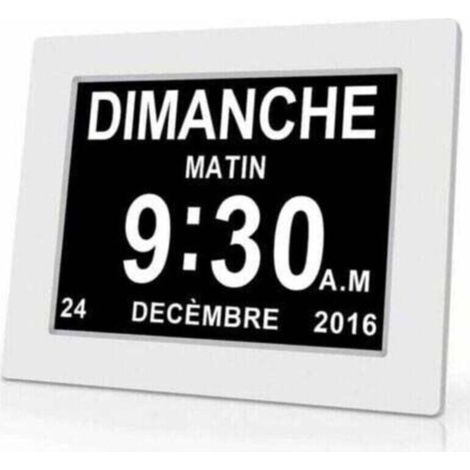 Horloge calendrier numérique One Piece 7 pouces avec date et heure, horloge Alzheimer pour parents, rappel de médicaments pour grands-parents et enfants - Blanc - 20414324mm, (1/5)