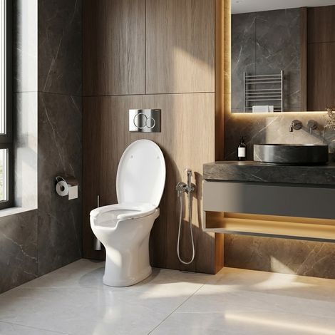 WC per disabili con apertura anteriore colore bianco sedile escluso - Accessibile per disabili e anziani