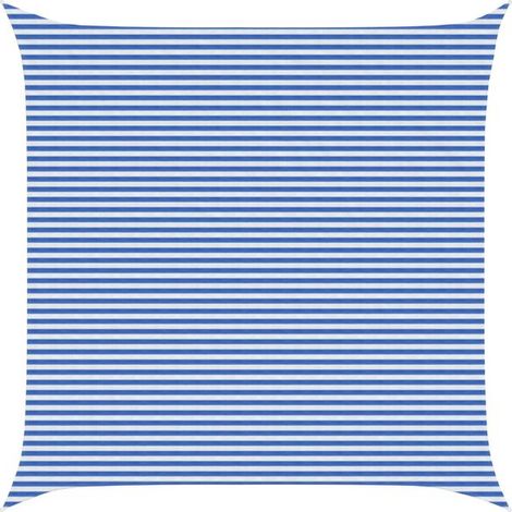 Voile d'ombrage bleue et blanche, 7 x 7 mètres, PEHD