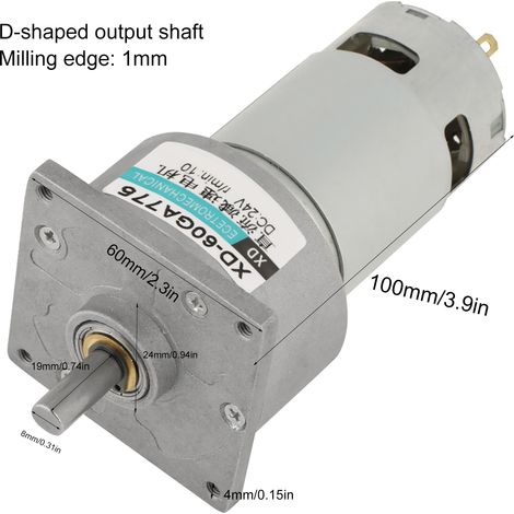 35-W-Mikro-Gleichstrom-Metallgetriebemotor, einstellbare Drehzahl im Uhrzeigersinn/gegen den Uhrzeigersinn (24 V, 10 U/min) (1/5)