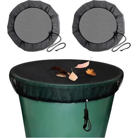 TAISHENGDA – 2er-Set Schutznetze für Wasserfässer – 95 cm – Kordelzug – Insektensicher – Strapazierfähiges Synthetikmaterial (1/5)