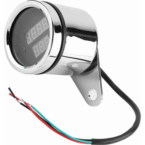 2-in-1 LED-Digitalinstrument für Motorräder: Voltmeter, Drehzahlmesser, Kilometerzähler und Tachometer aus Metall. (1/5)