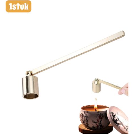 Éteignoir à bougie à tube droit accessoire professionnel pour bougies décoration et cadeau pour amateurs de bougies couleur or (1/4)