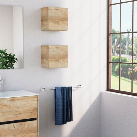 Inda - Pensile bagno con anta DX 30x30 cm - Rovere naturale (1/3)