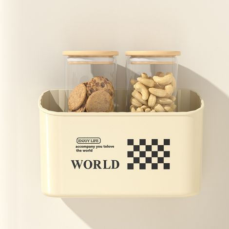 Caja de almacenamiento magnética para montaje en pared, cesta organizadora de cocina, caja de almacenamiento sin necesidad de taladrar (Mediana) (1/5)