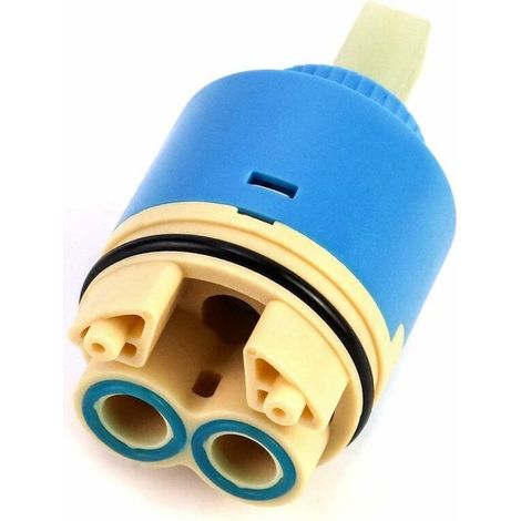 Cartouche de rechange en céramique, Céramique pour mitigeur, Cartouche en céramique pour cuisine ou salle de bain 40 mm, Bleu, avec fond (1/5)
