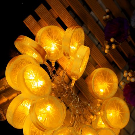 Guirlande lumineuse 1,5m 10LED orange, décoration jardin Noël fête, lampe extérieure pour arbres et véranda (1/5)