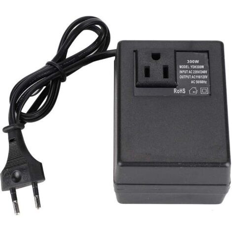 EU-Steckeradapter, Reisesteckeradapter, Schwarzer 300W AC 220V auf 110V Spannungswandler EU-Steckeradapter (EU)