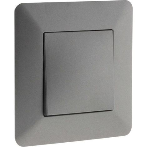 Bouton Poussoir - 230 V 2300 W - Pour Éclairage Sonnette Minuterie Porte - 86 x 86 mm - Titanium (1/4)