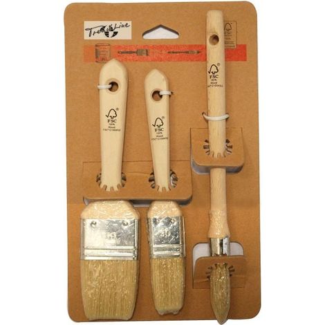 TrendLine Lackier-Pinselset Pinsel Malerpinsel Flachpinsel Lackierpinsel Lack