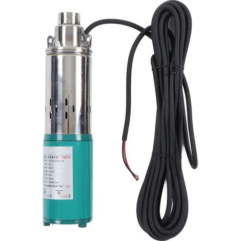 Pompe solaire submersible pour puits profonds 3SYDC24V/S1.2-40, pompe d'irrigation 24 V CC 260 W, hauteur de refoulement de 40 m, moteur tout cuivre, pompe à vis CC à balais (1/5)