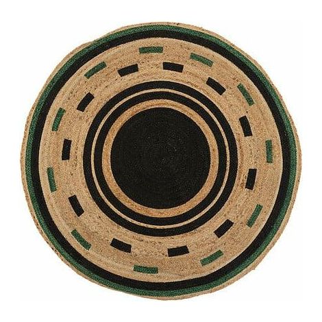Teppich Malakite Jute schwarz D120cm - Atmosphera créateur d'intérieur (1/3)