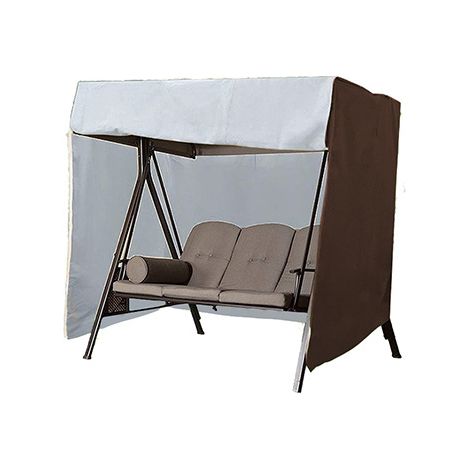 Housse De Balancelle De Jardin 2 Places, Housse Pour Balancelle Exterieur Oxford Imperméable Bâche De Balancelle Anti-Uv Couverture De Protection Balançoire (Brun)-160x120x170cm