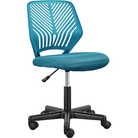 Yaheetech – Chaise de bureau ergonomique pivotante – Dossier en S pour soutien lombaire – Hauteur d'assise réglable 43-56 cm – Charge 136 kg – Couleur turquoise