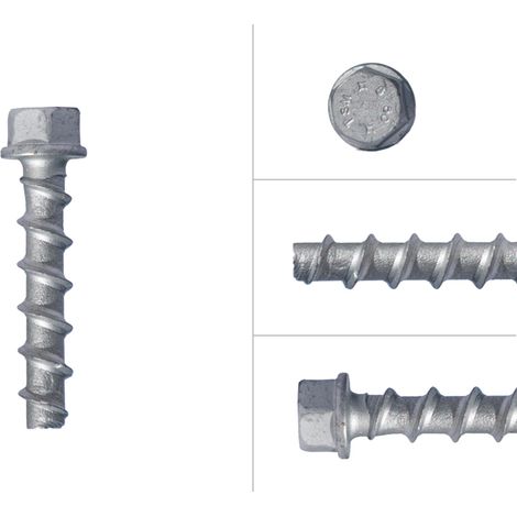 Betonschrauben Verzinkt M8 x 60 mm Sechskantkopf SW13 - Karton a