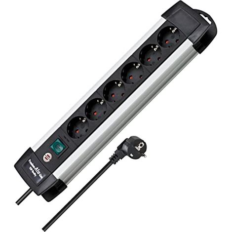 Brennenstuhl Premium ALU Line (6x, 3,0 m), colore: Nero
