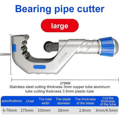 Coupe-tubes à rouleau, outil de coupe pour tubes en cuivre, cisailles manuelles pour tubes en cuivre, en acier inoxydable et en PPR.