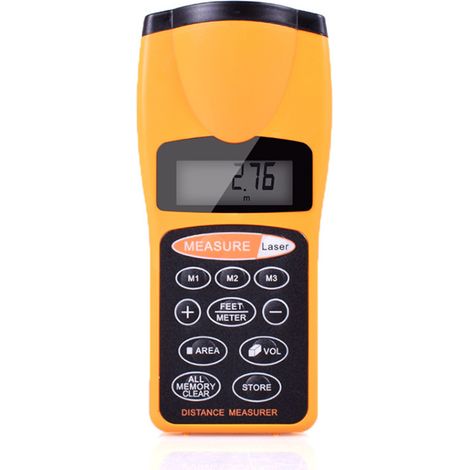 Multifonctionnel LCD télémètre à ultrasons Mesure télémètre avec pointeur Laser Maison Utilisation télémètre numérique