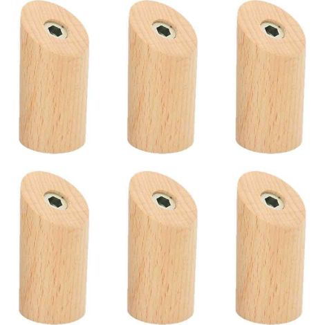 Gancho De Pared De Madera - 6 Unidades - Redondo - Para Ropa Y Accesorios - Ideal Entrada Cocina Baño Oficina - 2 A 15 Kg (1/5)