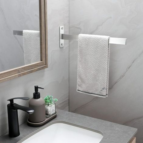 Bathroom Towel Rack Double Towel Holder Wall Mounted Brushed Stainless Steel Silver for Bathroom, Kitchen
