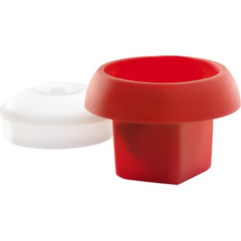 Lékué Ovo - Stampo in silicone per cuocere uova, cubico rosso (1/5)