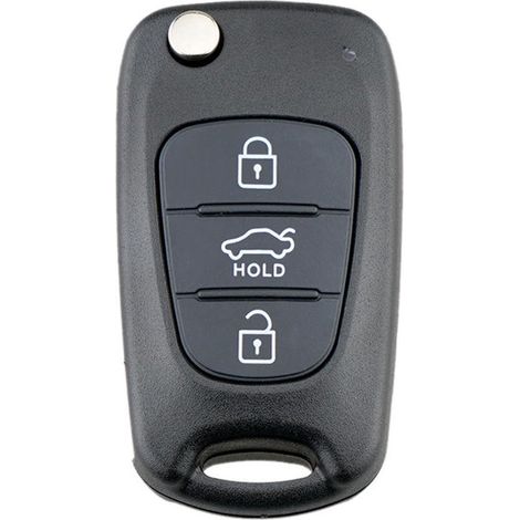 Boîtier de clé de voiture pliant – 3 boutons – Noir – Compatible avec divers modèles – Coque de remplacement (1/2)