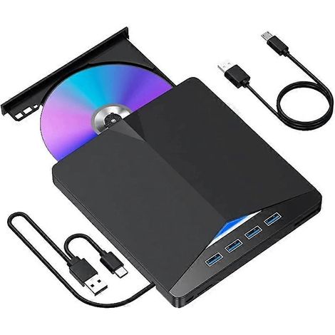 Externes USB 3.0 Typ-C DVD-RW/CD-Lese-/Brennergerät für PC, Laptop und Desktop-Computer (1/5)