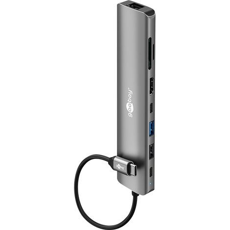 GOOBAY USB3.2 Hub 79148 Slim 8 ports USB-C vers HDMI/RJ45/USB-C/USB-A 5 Gbit/s (1/3)