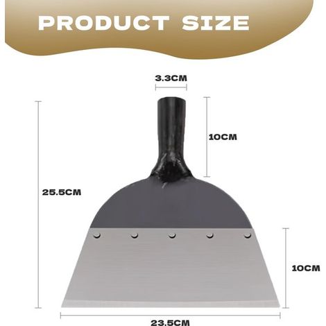 Pala de jardín multifuncional, adecuada para la limpieza de jardines exteriores: se puede usar para desherbar, quitar la nieve, limpiar, labrar y fertilizar. 23 cm (1/2)