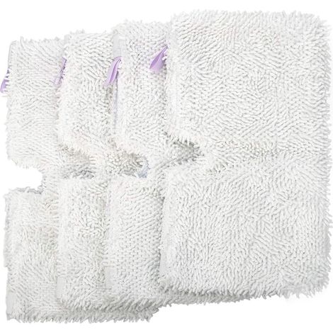 4pcs Paquets de rechange de lingettes de balai en microfibre lavables pour les balais à vapeur Shark Steam Pocket séries S3500, S3501, S3601, S3550, S3901, S3801, SE450, S3801CO et S3601D (blanc).