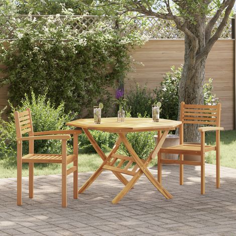 vidaXL Chair 2 pcs Brown Solid Teak Wood (1/5)