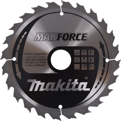 LAME CARBURE POUR LE BOIS 180/30/24T MAKITA B-08333