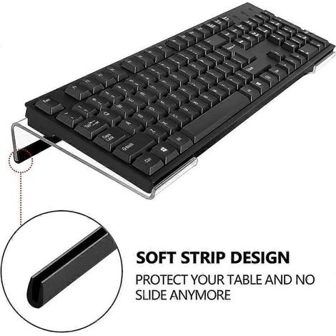 Support de clavier incliné en acrylique pour bureau de frappe ergonomique B--